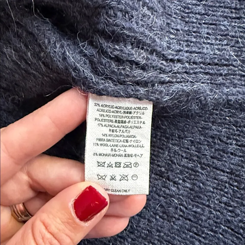 FREE PEOPLE WOOL AND ALPACA BLEND CARDIGAN SWEATER NAVY SIZE SMALL - Picture 6 of 6